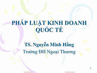 Pháp Luật Kinh Doanh Quốc Tế Ftu Pdf